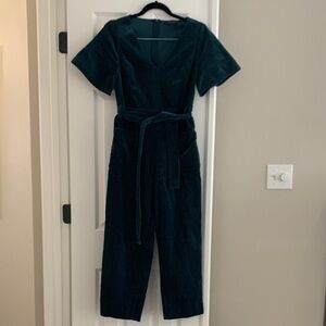 RACHEL Rachel Roy corduroy Teal Belted Jumpsuit